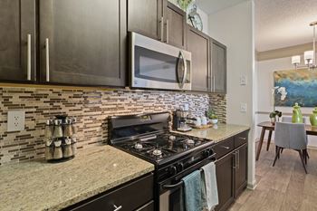 Kitchen with steel appliances 